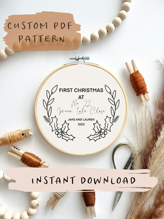 Personalised First Christmas in New Home PDF Pattern || Digital Download