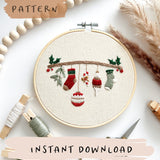 Deck the Halls Embroidery Pattern with Instructions || Digital Download
