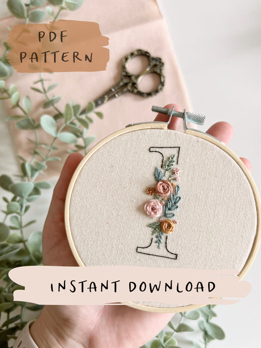 Floral Numbers Patterns and Phrase Pack with Instructions || Digital Download