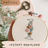 Floral Numbers Embroidery Patterns and Phrase Pack