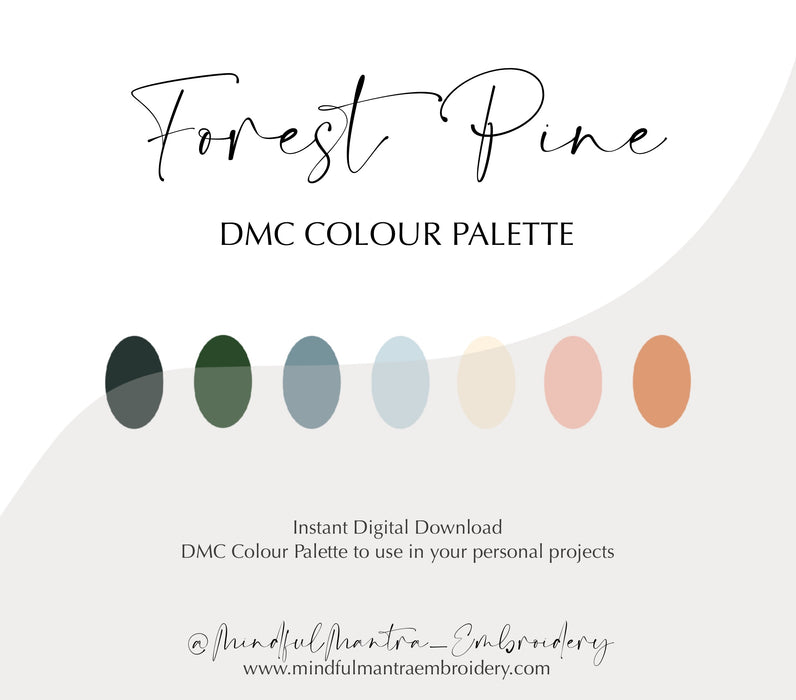 Forest Pine DMC Colour Palette || Digital Download