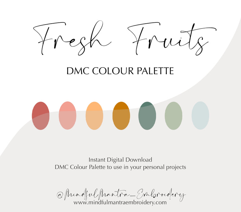 Fresh Fruits DMC Colour Palette || Digital Download