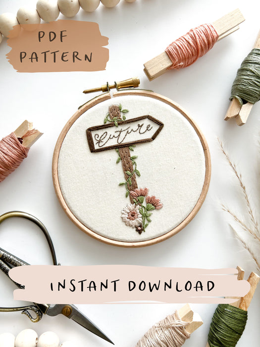 Future Forward Embroidery Pattern with Instructions || Digital Download
