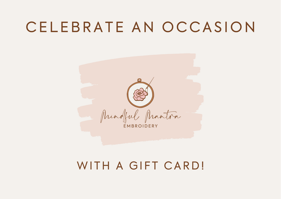Mindful Mantra Embroidery Gift Card