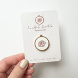 Magnetic Needle Minder - Floral Embroidery Hoop