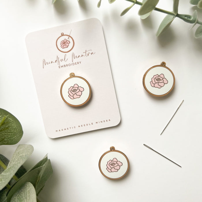 Magnetic Needle Minder - Floral Embroidery Hoop– Mindful Mantra Embroidery