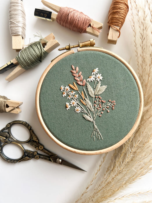 Summer Harvest Embroidery Kit with Instructions