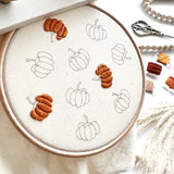 Scattered Pumpkins Embroidery Pattern with Instructions || Digital Download