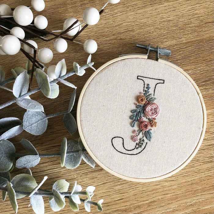 Personalised Initial 4" Finished Embroidery Hoop || Made to Order