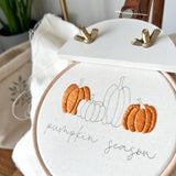 Pumpkin Season Embroidery Pattern with Instructions || Digital Download