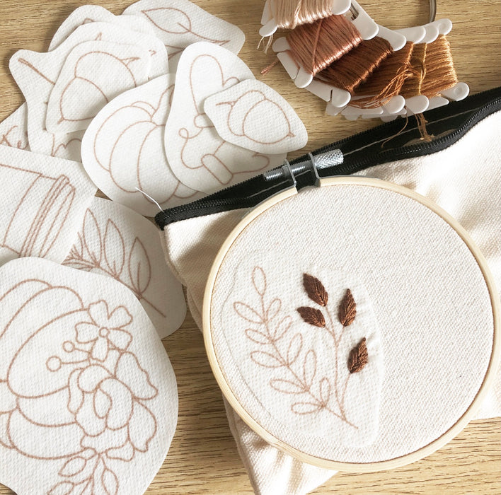 Stick and Stitch Embroidery Patterns || Autumnal