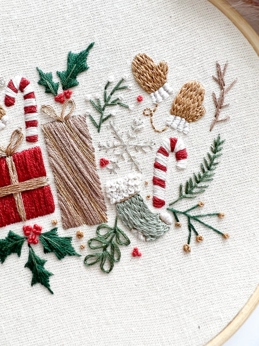 Christmas Falls Embroidery Pattern with Instructions || Digital Download
