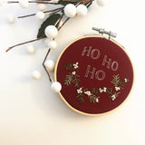Ho Ho Holly Embroidery Pattern with Instructions || Digital Download