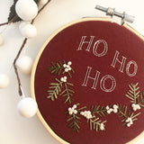 Ho Ho Holly Embroidery Pattern with Instructions || Digital Download