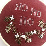 Ho Ho Holly Embroidery Pattern with Instructions || Digital Download