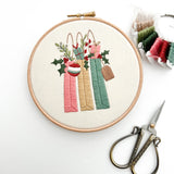 Christmas Shopping Embroidery Pattern with Instructions || Digital Download