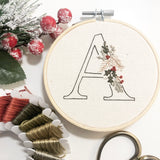 Christmas Initials Embroidery Patterns with YouTube Tutorial || Digital Download