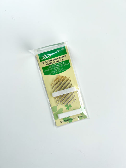 Clover Gold Eye Embroidery Needles, Size No. 3-9 - 16 count