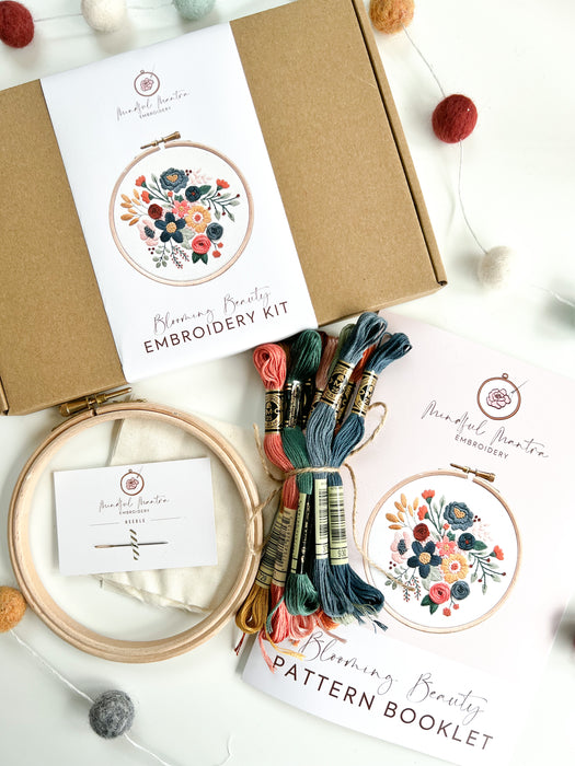 Blooming Beauty Embroidery Kit with Instructions