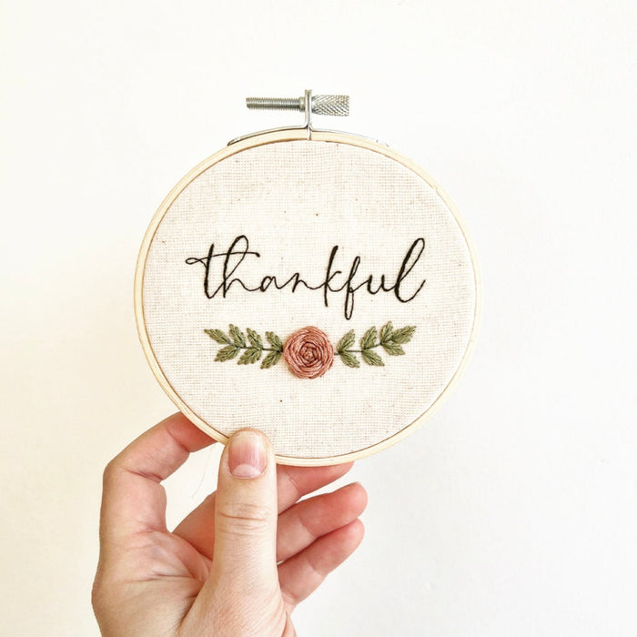 Thankful Embroidery Pattern with Instructions || Digital Download