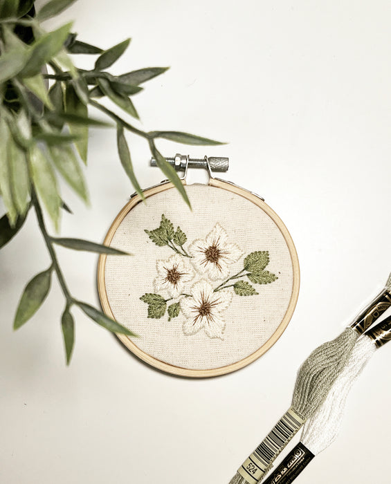 Neutral Flowers Embroidery Pattern with Instructions || Digital Download