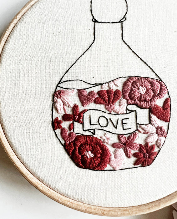 Love Potion Embroidery Pattern with Instructions || Digital Download