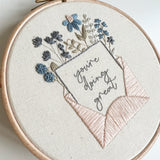 You're Doing Great Embroidery Pattern with Instructions || Digital Download