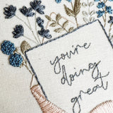 You're Doing Great Embroidery Pattern with Instructions || Digital Download