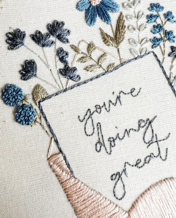 You're Doing Great Embroidery Pattern with Instructions || Digital Download