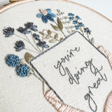 You're Doing Great Embroidery Pattern with Instructions || Digital Download