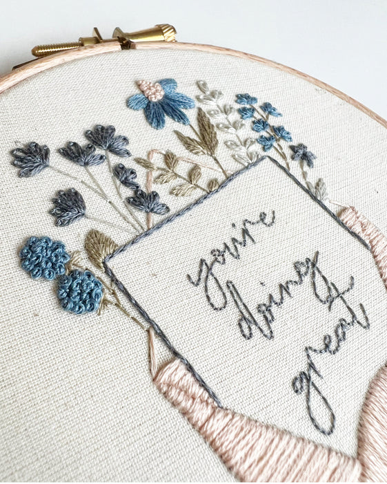You're Doing Great Embroidery Pattern with Instructions || Digital Download