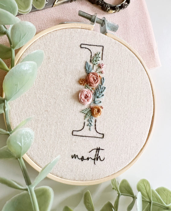 Baby Milestones - 4" Finished Embroidery Hoops || Made to Order