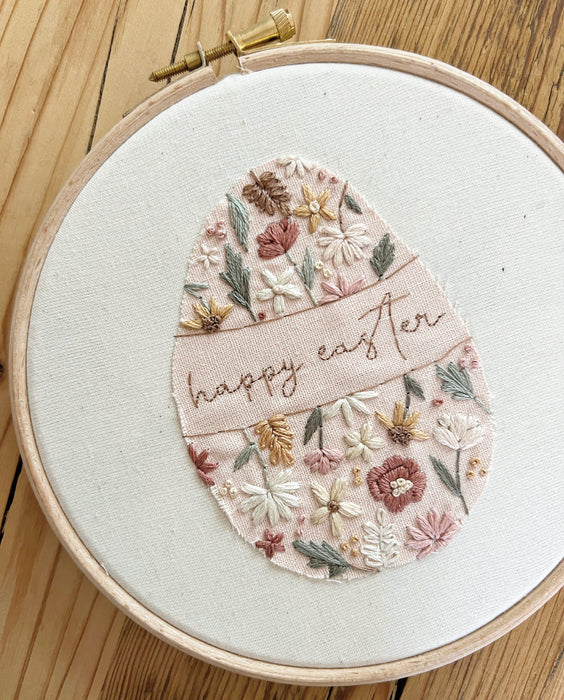 Happy Easter Embroidery Pattern with Instructions || Digital Download