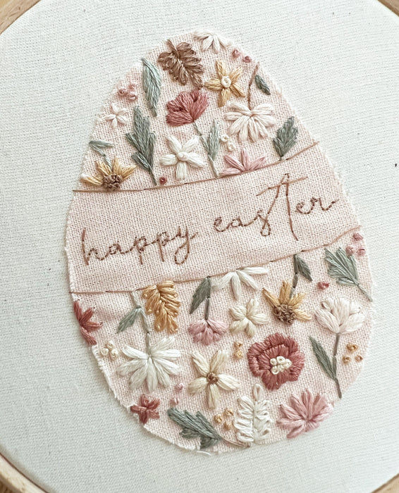 Happy Easter Embroidery Pattern with Instructions || Digital Download