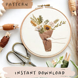 Paper Bouquet Embroidery Pattern with Instructions || Digital Download
