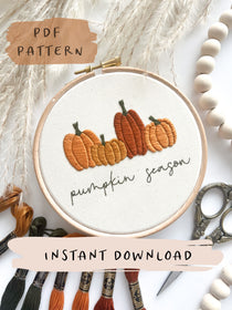 A PDF pumpkin embroidery pattern