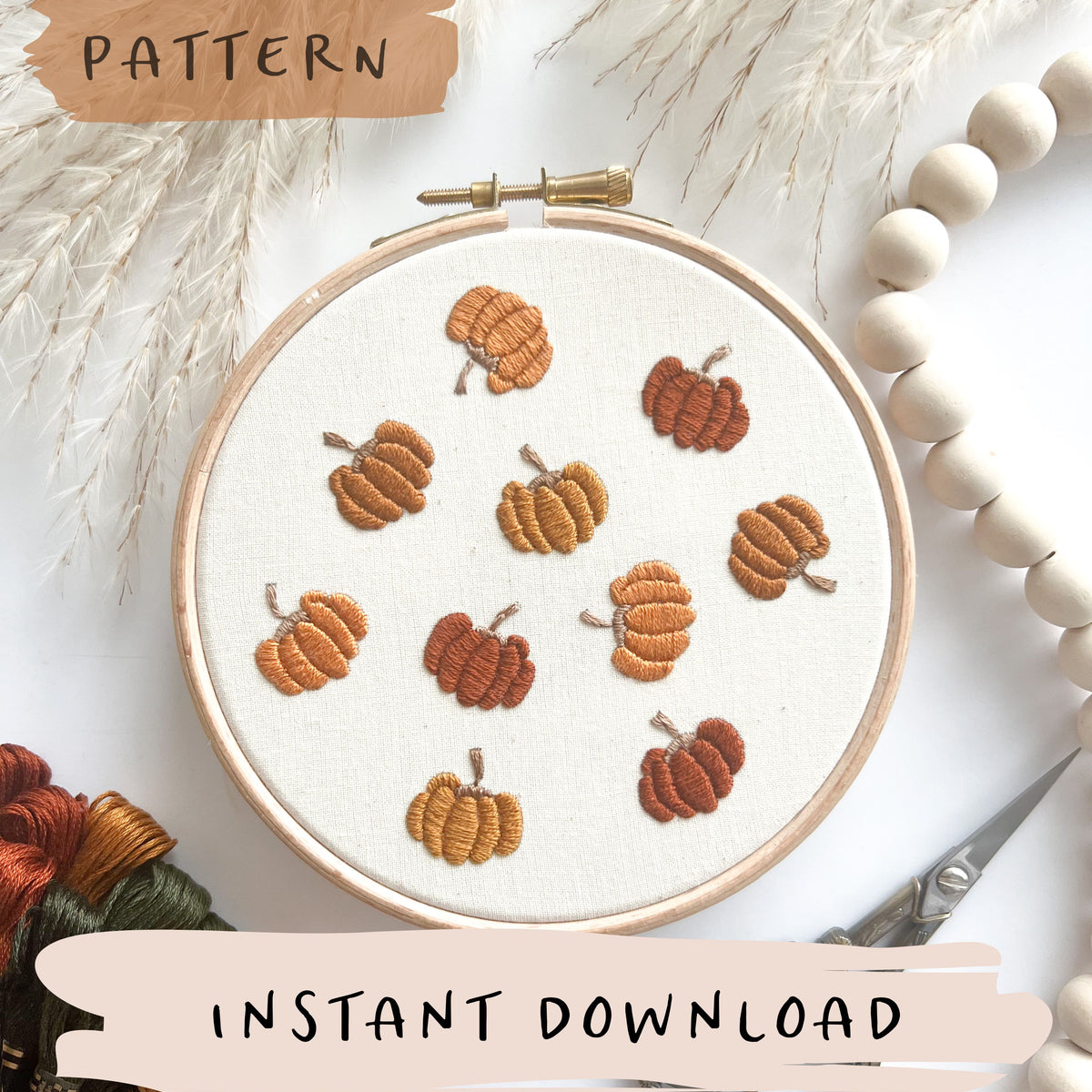 Mushroom Embroidery Digital Kit Beginner, Nature Embroidery PDF
