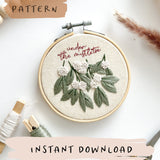 Under the Mistletoe Embroidery Pattern with Instructions || Digital Download