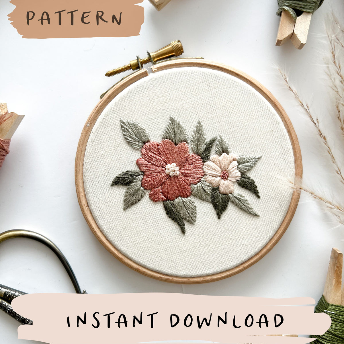 White Roses Intermediate Hand Embroidery Kit
