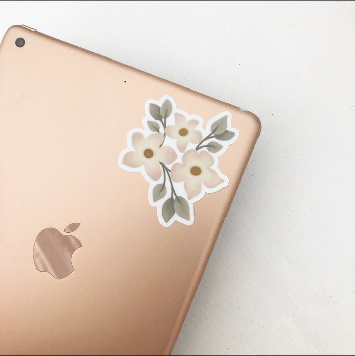 Neutral Floral 3" Sticker || Vinyl Waterproof