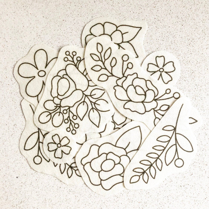 Florals - Peel Stick and Stitch Hand Embroidery Patterns