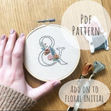 Floral Ampersand (&) - Addition to Floral Initial Pattern with Instructions || Digital Download