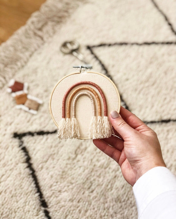 Cord Rainbow Finished Embroidery Hoop || Made to Order