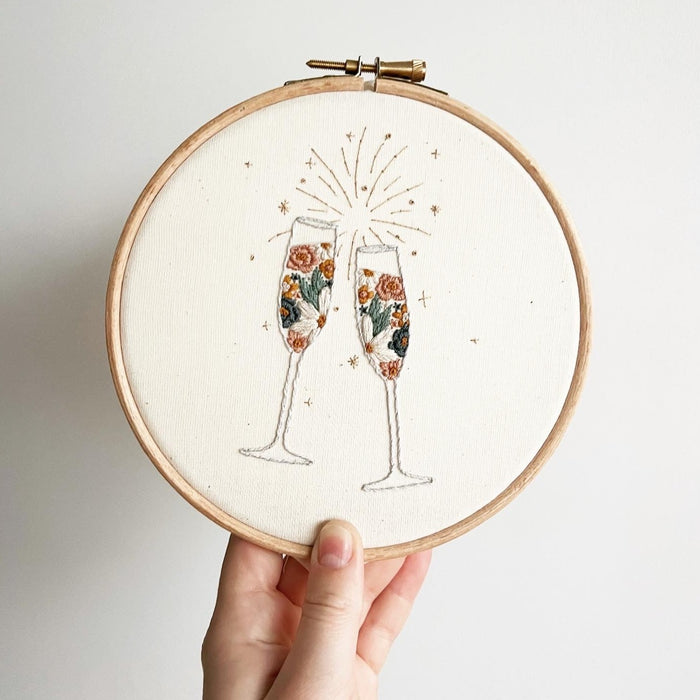 Fizz and Florals Embroidery Pattern with Instructions || Digital Download