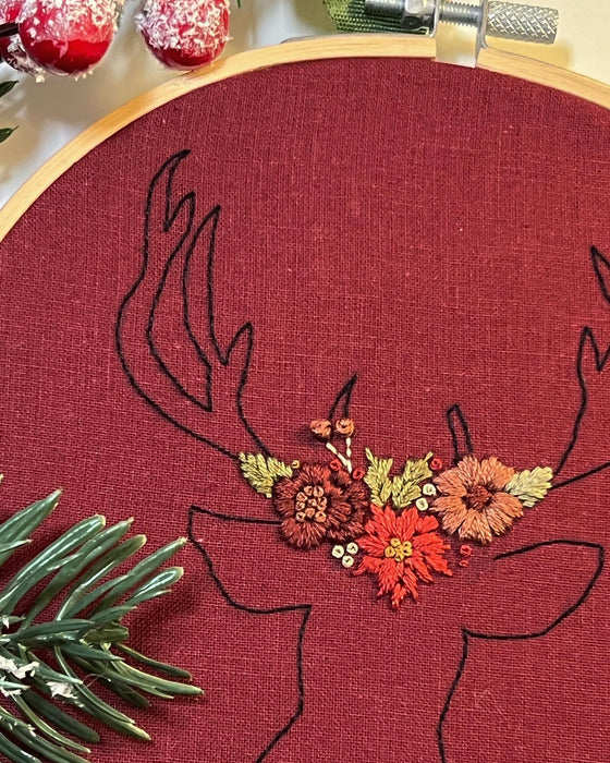 Stag Embroidery Pattern with Instructions || Digital Download