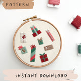 Scattered Presents Embroidery Pattern with Instructions || Digital Download